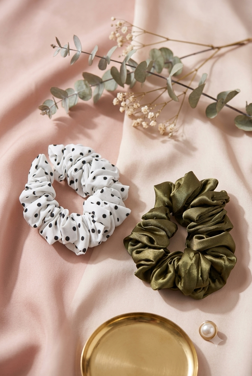 Elegant Satin Hair Scrunchies