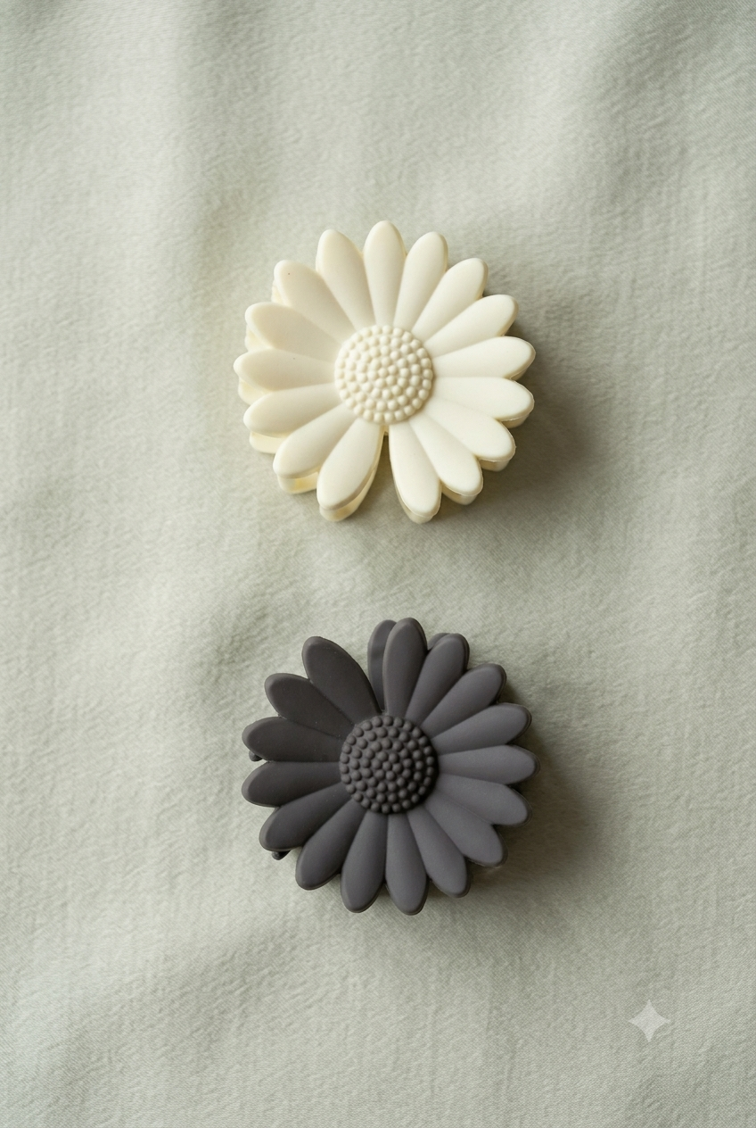 Floral Matte Hair Claw Clips