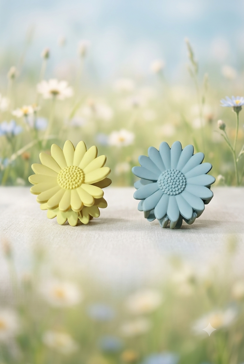 Matte Sunflower Hair Claw Clips