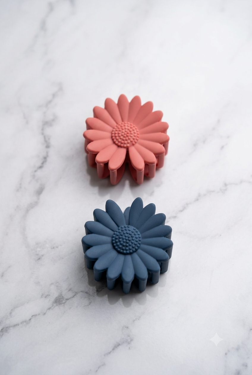 Floral Matte Hair Claw Clips