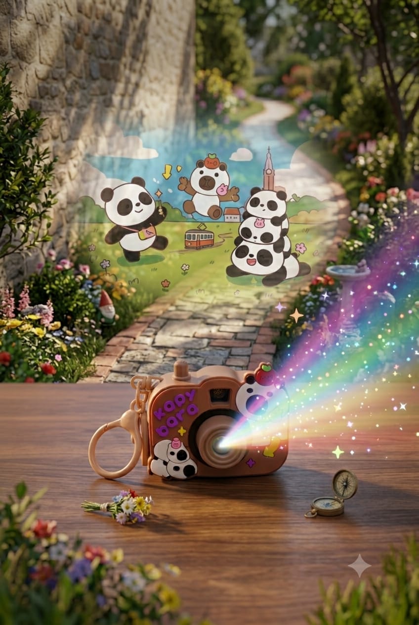 Mini Projector Camera With Keychain - Brown