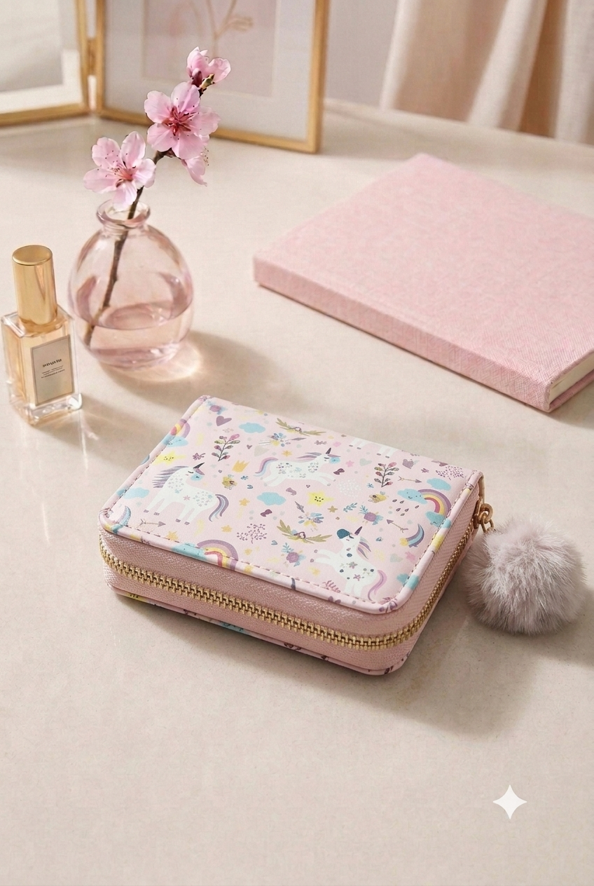 Unicorn Korean Wallet - Lite Pink