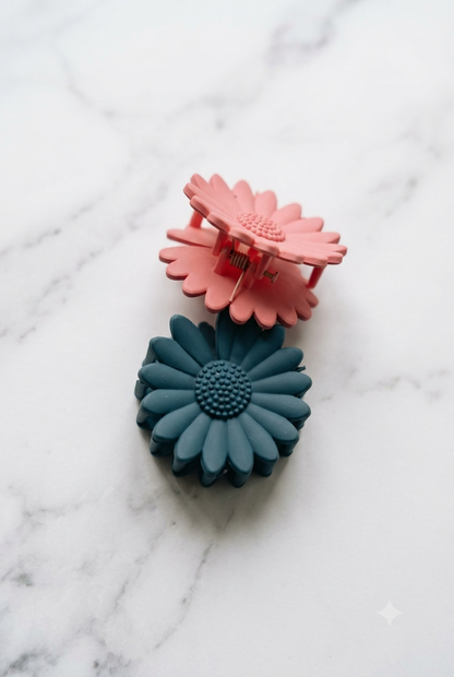 Floral Matte Hair Claw Clips