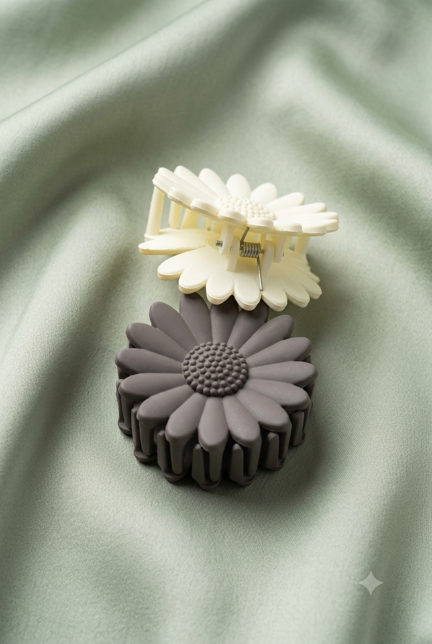 Floral Matte Hair Claw Clips