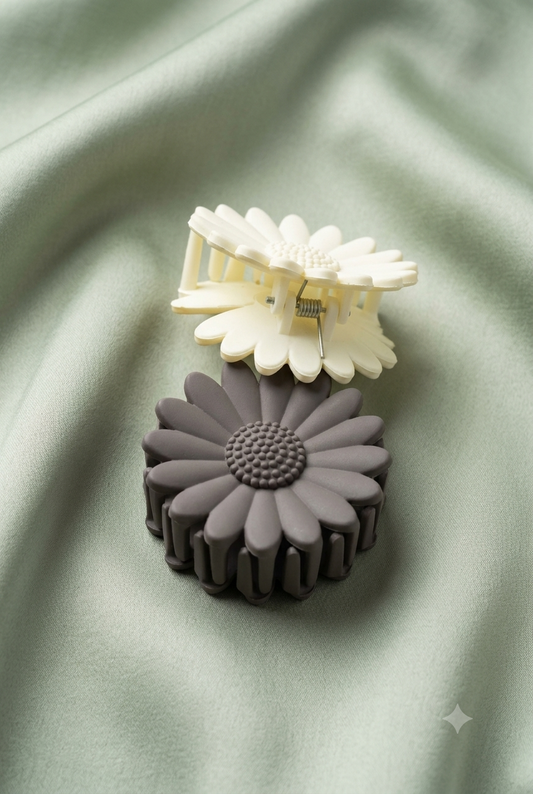 Floral Matte Hair Claw Clips