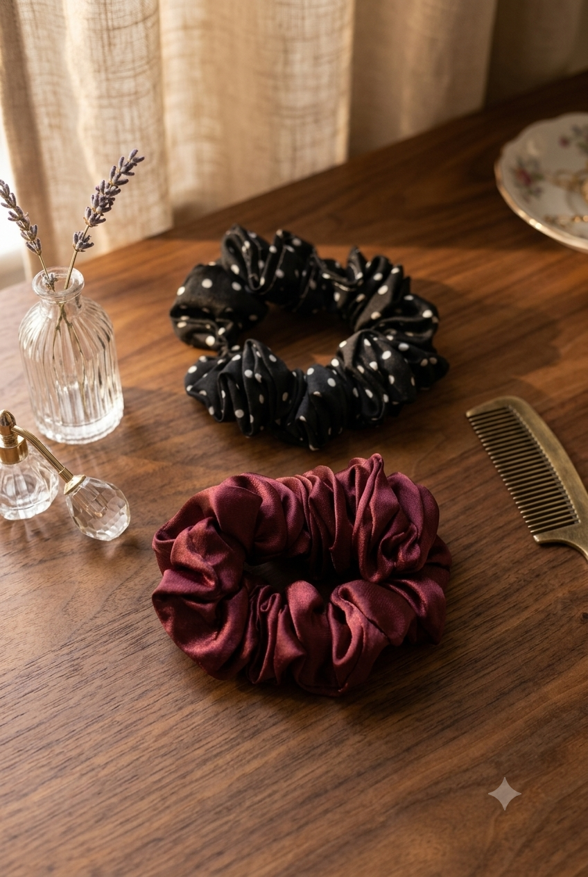 Elegant Satin Hair Scrunchies