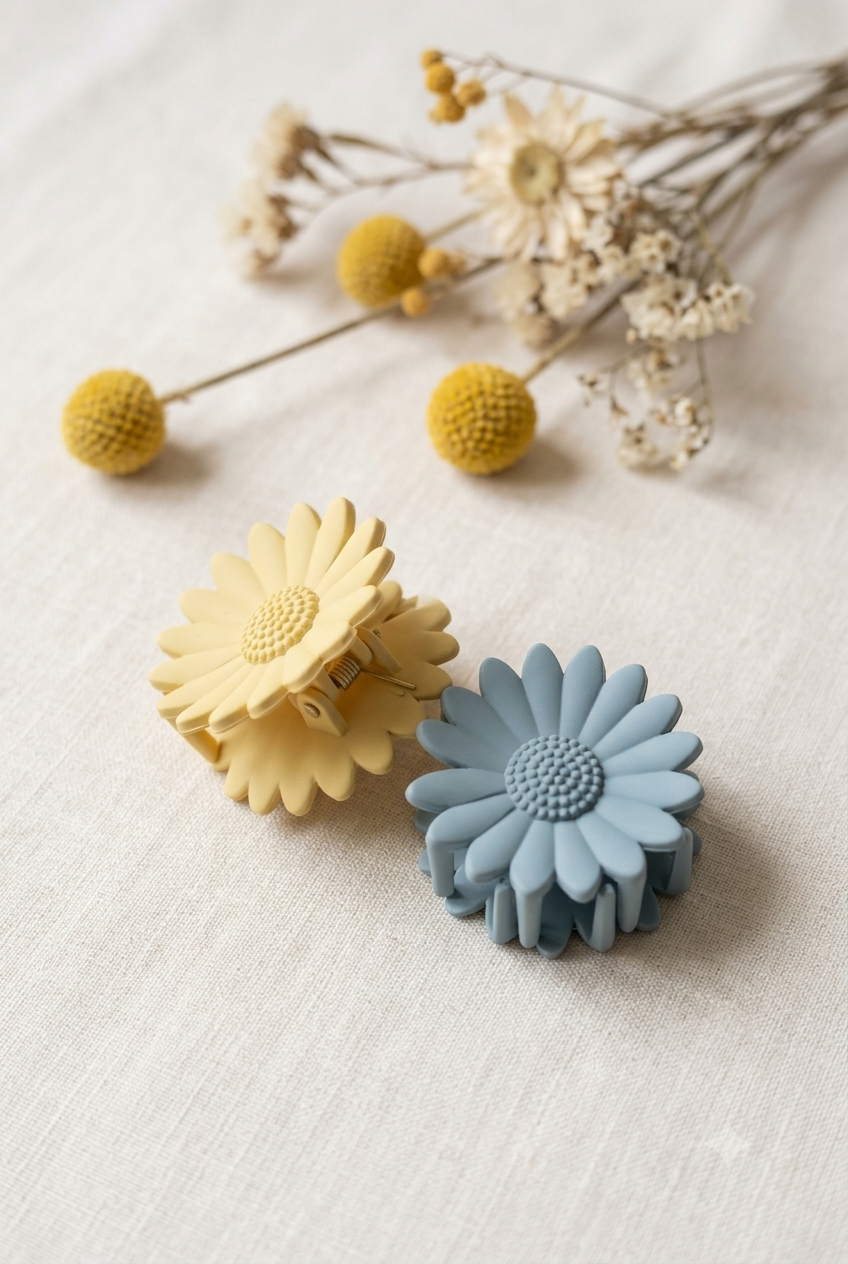 Matte Sunflower Hair Claw Clips