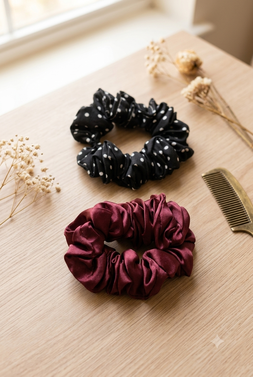Elegant Satin Hair Scrunchies