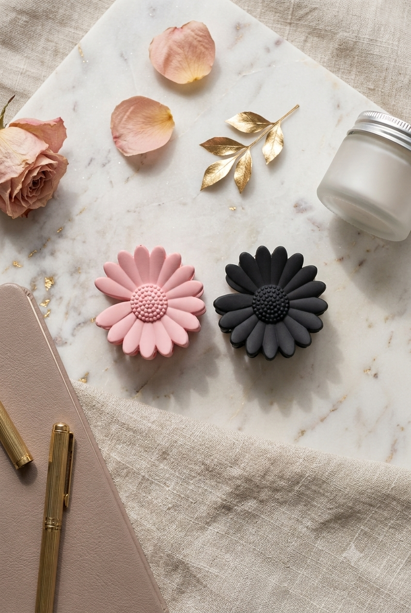 Floral Matte Hair Claw Clips