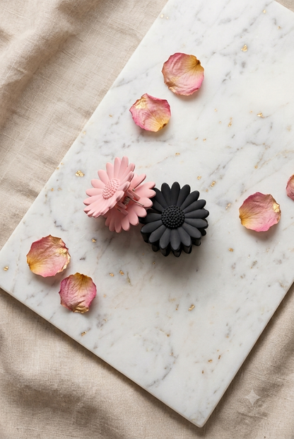 Floral Matte Hair Claw Clips
