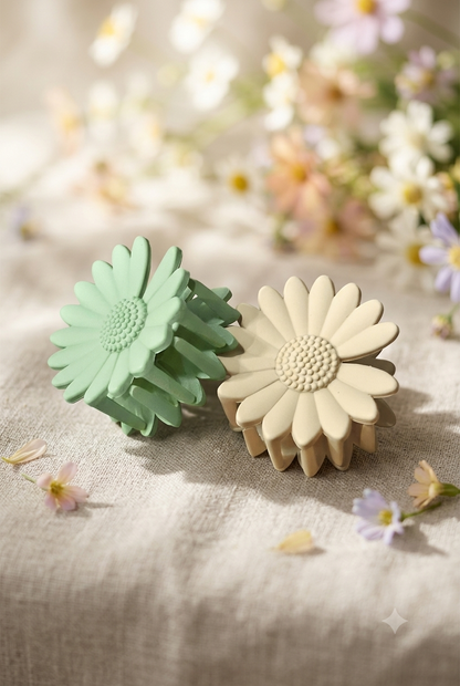 Floral Matte Hair Claw Clips