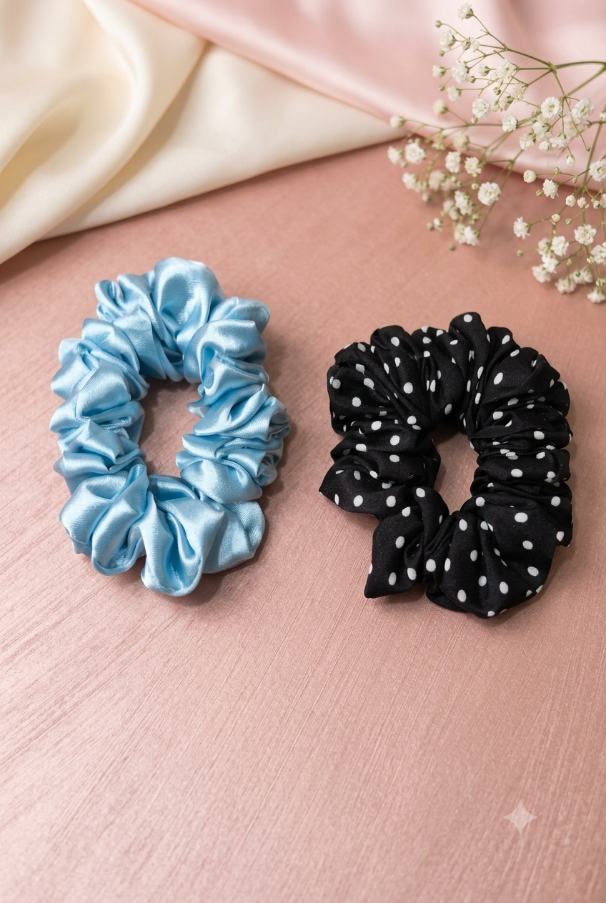 Elegant Satin Hair Scrunchies
