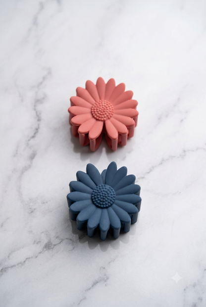 Floral Matte Hair Claw Clips