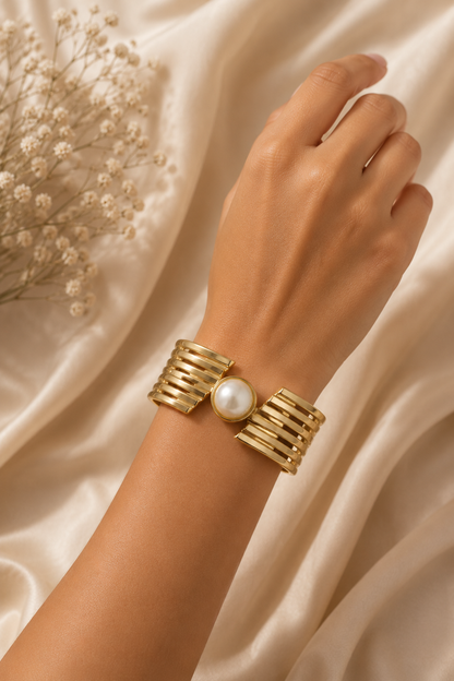 Minimalist Wrap Cuff Bangle - Anti Tarnish