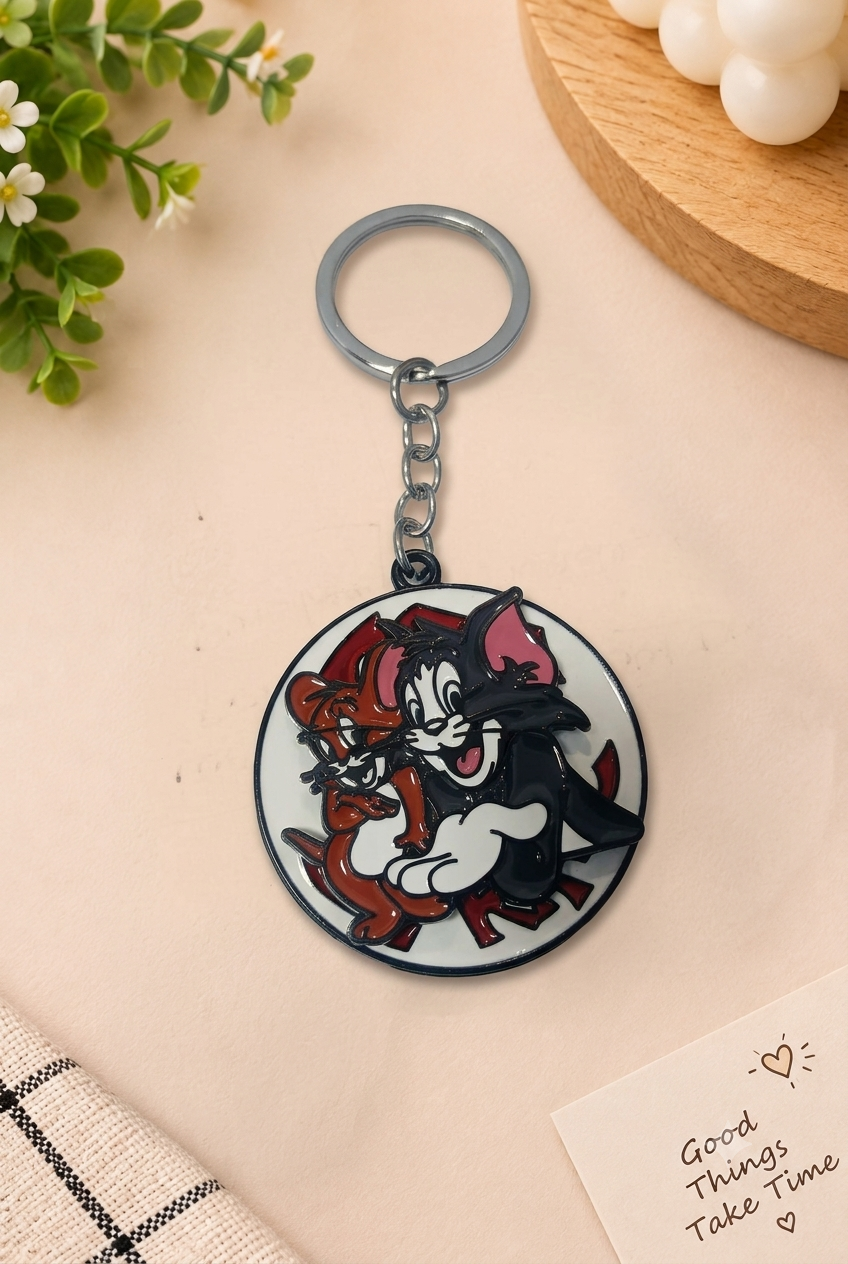 Tom & Cherry Spinner - Metal Key Chain