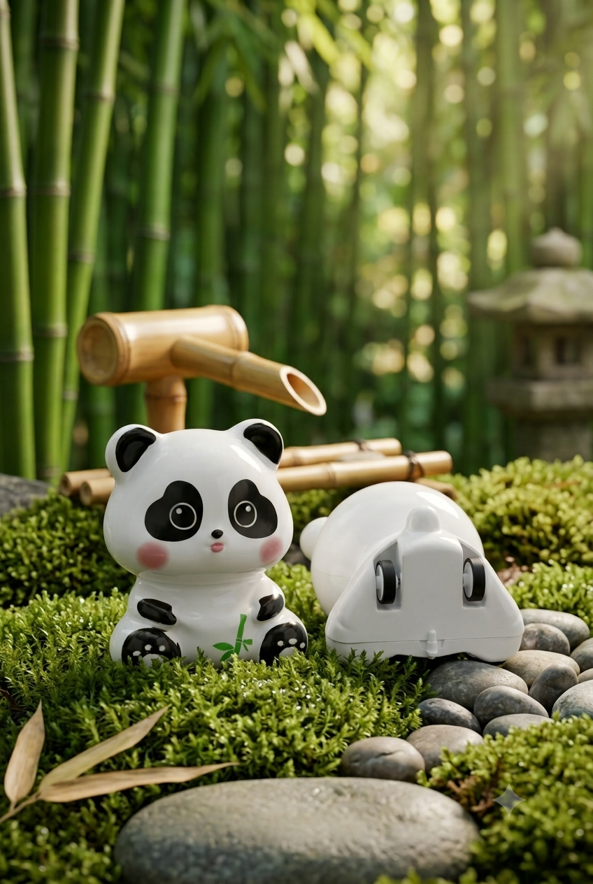 Cute Panda Mini Toy - pull - back