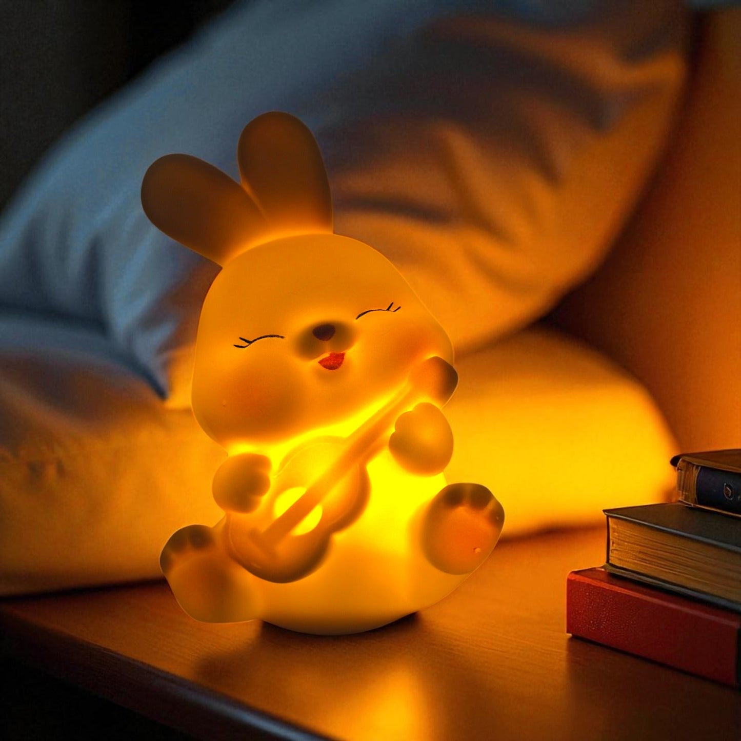 Cute Mini Guitar Rabbit - Night Lamp