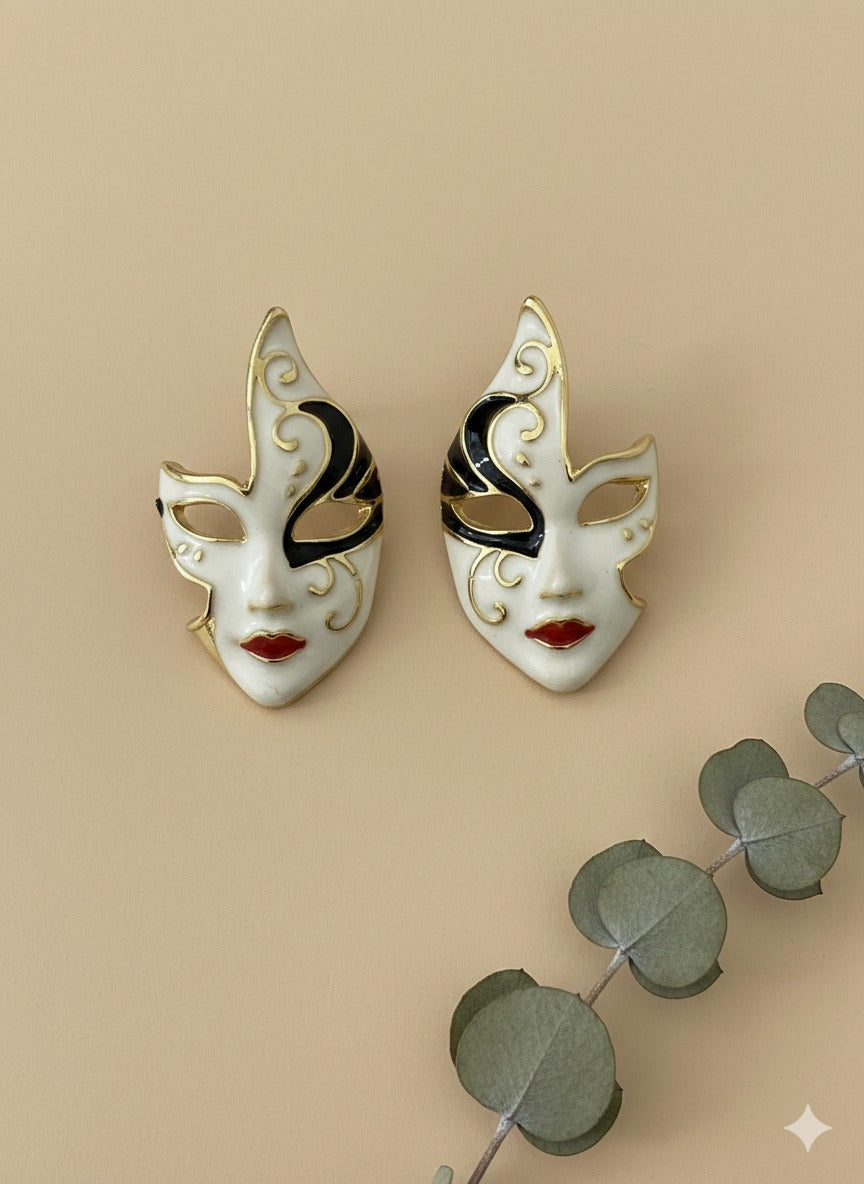 Venetian Masquerade Enamel Stud Earrings