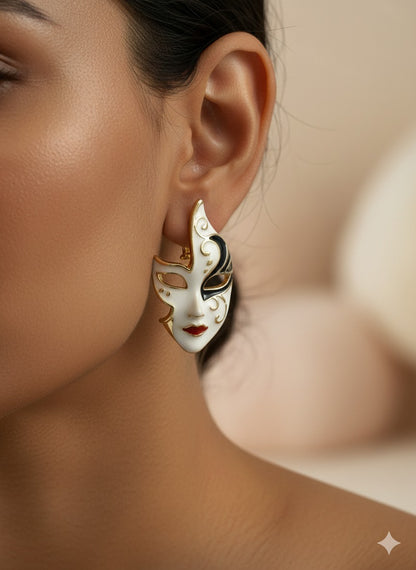 Venetian Masquerade Enamel Stud Earrings
