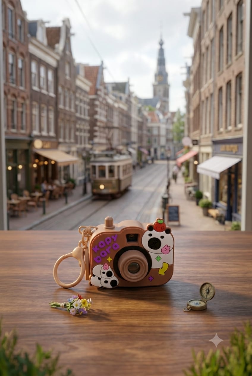 Mini Projector Camera With Keychain - Brown