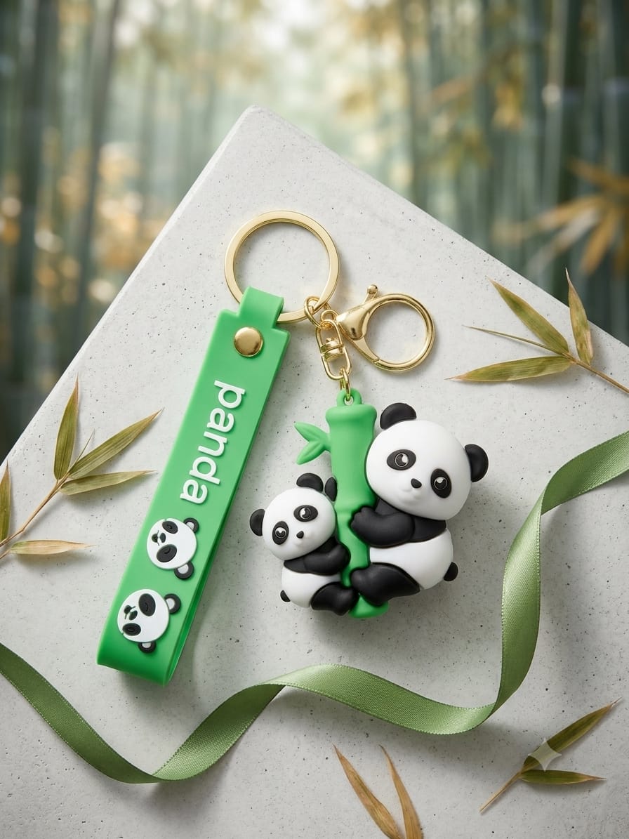 Panda Couple Keychain