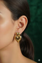 Double Heart Drop Earrings - Anti Tarnish