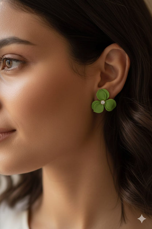 Verdant Bloom Clover Studs
