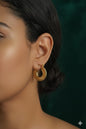 Golden Textured Hoop - Anti Tarnish