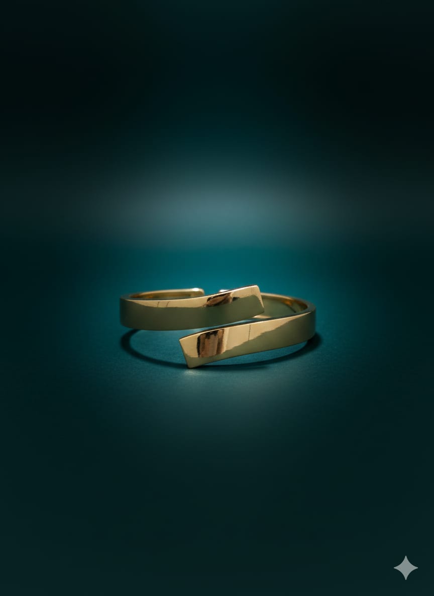 Minimalist Gold Wrap Cuff Bangle - Anti Tarnish