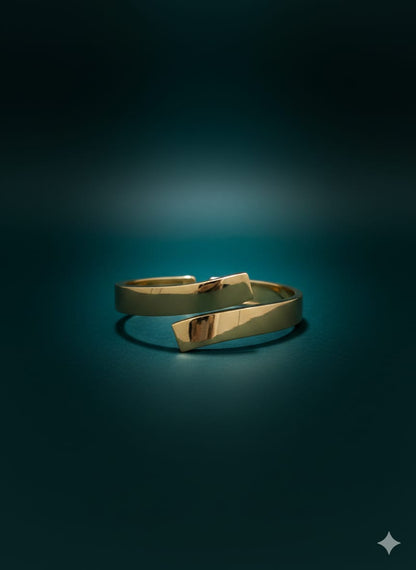 Minimalist Gold Wrap Cuff Bangle - Anti Tarnish
