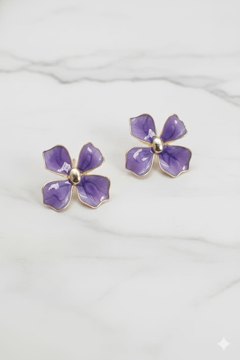 Lavender Enamel Floral - Korean