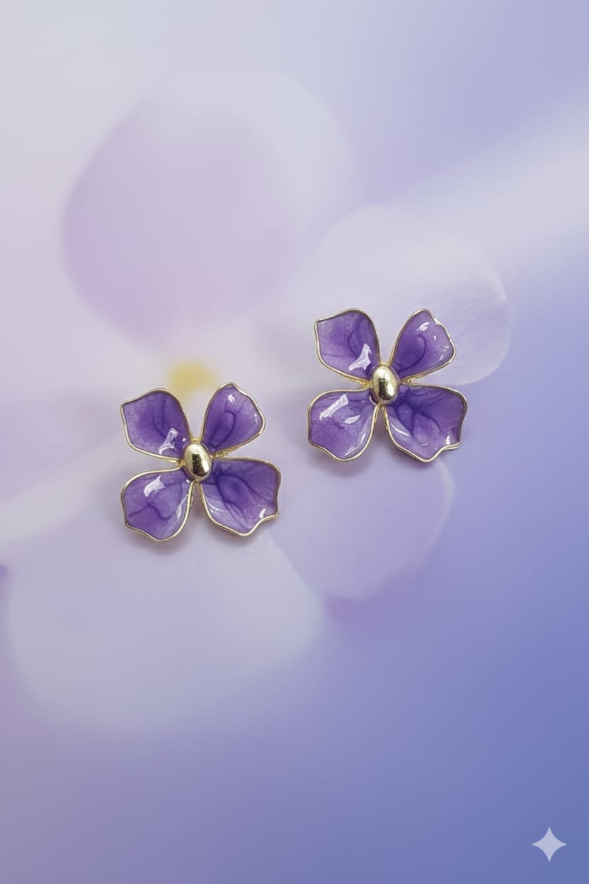 Lavender Enamel Floral - Korean