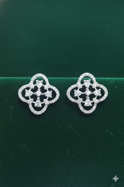 Silver Clover Lattice - American Diamond