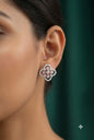 Blush Clover Pave Stud - American Diamond