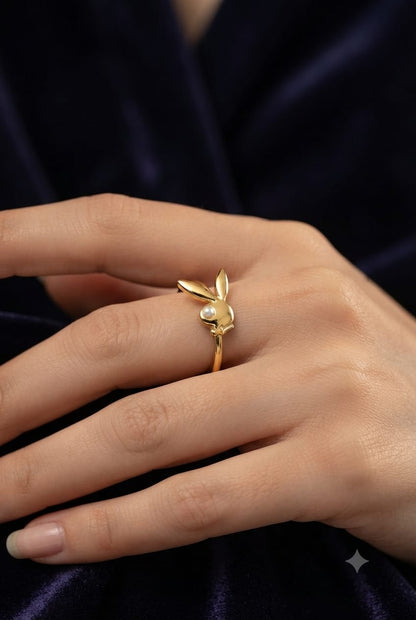 Bunny Pearl Ring - Anti Tarnish