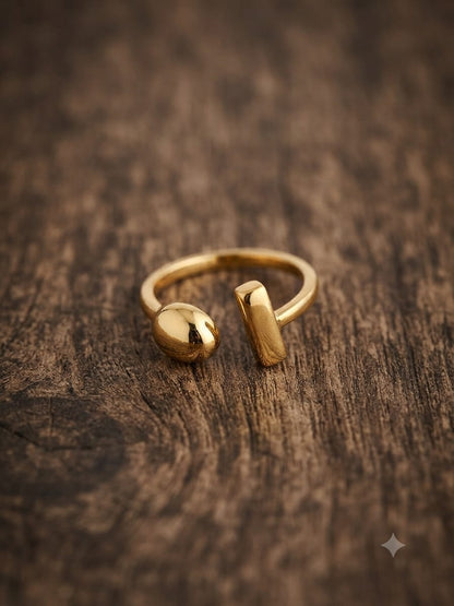 Golden Orbit Open Ring - Anti Tarnish